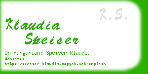 klaudia speiser business card